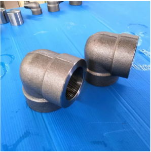 ASTM High Quality Forged A105 Pipe Fitting CL3000 90 Degree 1 1/2″ Threaded Elbow