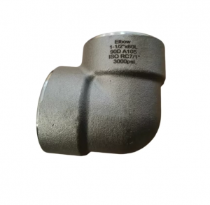 ASTM High Quality Forged A105 Pipe Fitting CL3000 90 Degree 1 1/2″ Threaded Elbow